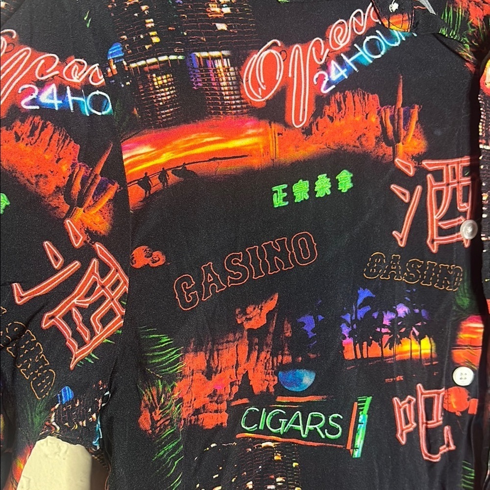 Graphic Neon Print Men's Shirt - Picture 3 of 4